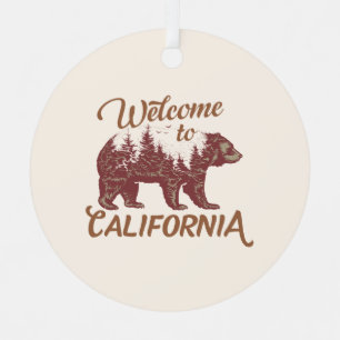 Welcome to California Bear Metal Tree Decoration