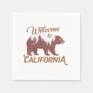 Welcome to California Bear Napkin