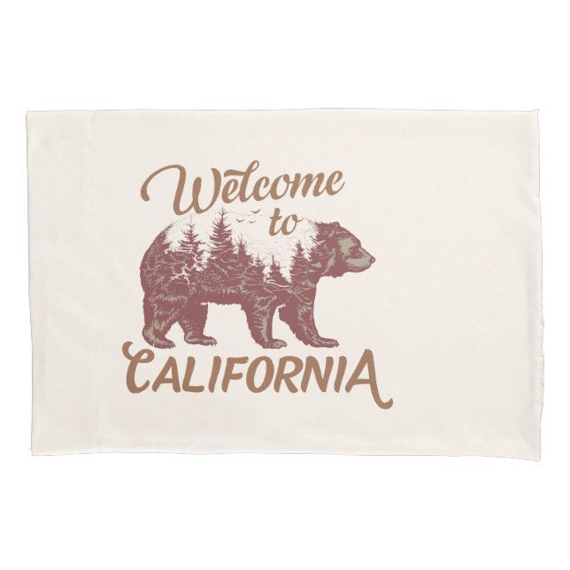 Welcome to California Bear Pillowcase (Front)