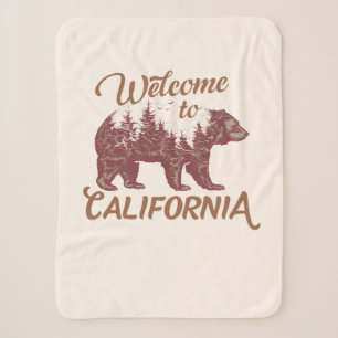 Welcome to California Bear Sherpa Blanket