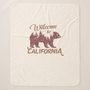 Welcome to California Bear Sherpa Blanket