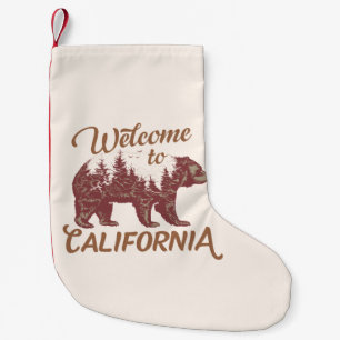 Welcome to California Bear Small Christmas Stocking