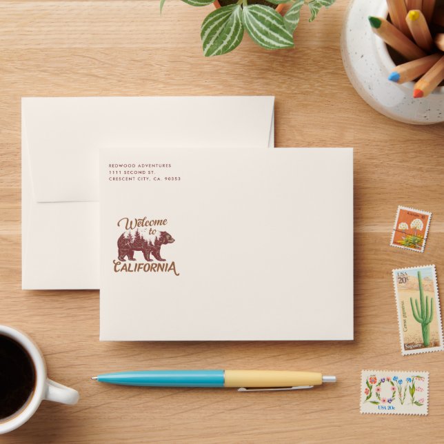 Welcome to California Forest Bear Envelope (Desk)