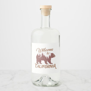 Welcome to California Forest Bear Liquor Bottle Label