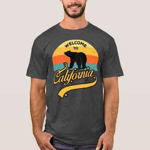 Welcome To California Retro Sunset Bear USA Trip T-Shirt