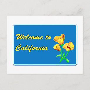 Welcome to California - USA Road Sign Postcard