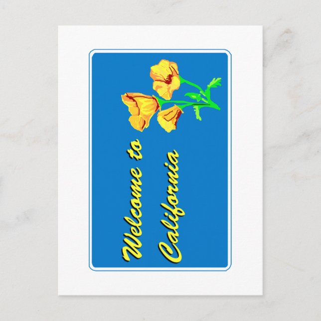 Welcome to California - USA Road Sign Postcard (Front)