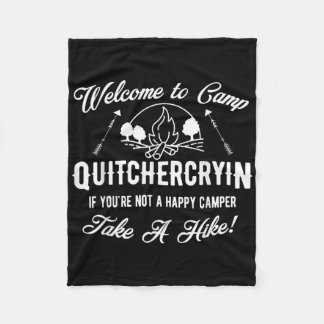 Welcome To Camp, Camping Life, Funny Dad Camper De Fleece Blanket
