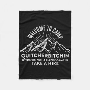 Welcome To Camp Hiking Trip Black Uni Modern Crew Fleece Blanket
