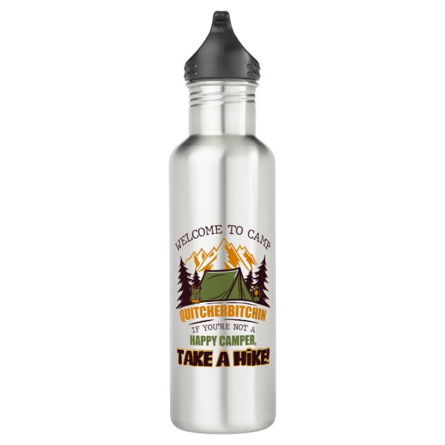 Welcome To Camp Quitcherbitchin Happy Camper 710 Ml Water Bottle (Right)