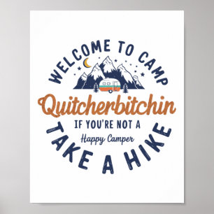 Welcome To Camp Quitcherin Funny Vintage Poster