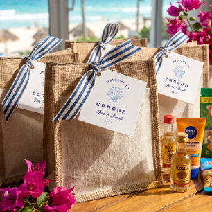 Welcome to Cancun Blue Wedding Welcome Bag Favour Tags