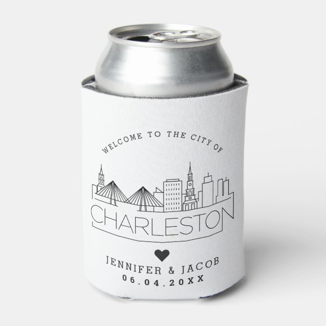 Welcome to Charleston | Wedding Guest Favour Can Cooler (Can Front)