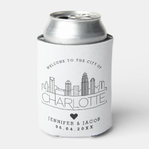 Welcome to Charlotte   Wedding Guest Favour Can Cooler