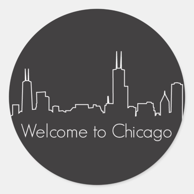 Welcome to Chicago Classic Round Sticker (Front)