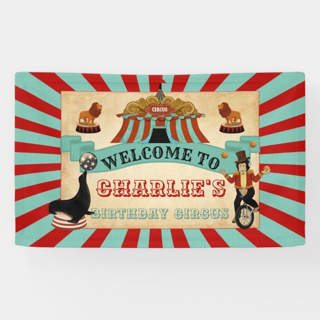 Welcome to Circus Birthday Party Banner (Horizontal)