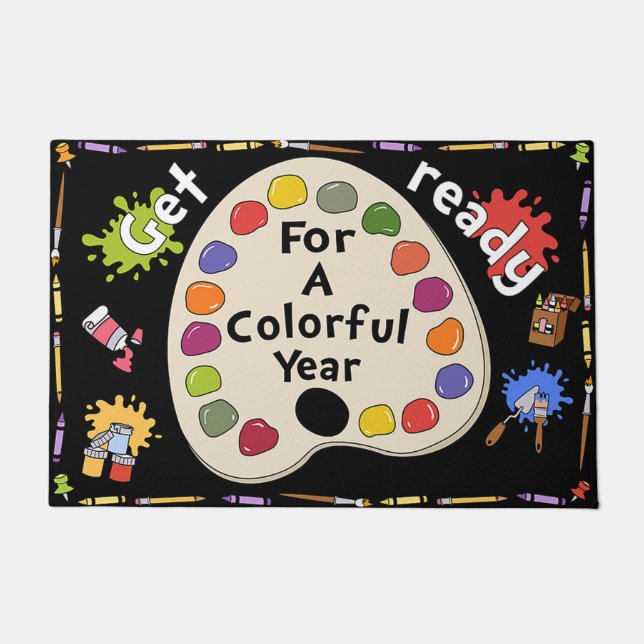 Welcome To Classroom Door Mat, Funny Teacher Gifts Doormat (Front)