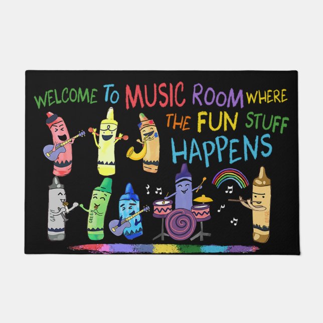 Welcome To Classroom Door Mat, Funny Teacher Gifts Doormat (Front)
