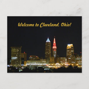 Welcome to Cleveland (Night) Postcard