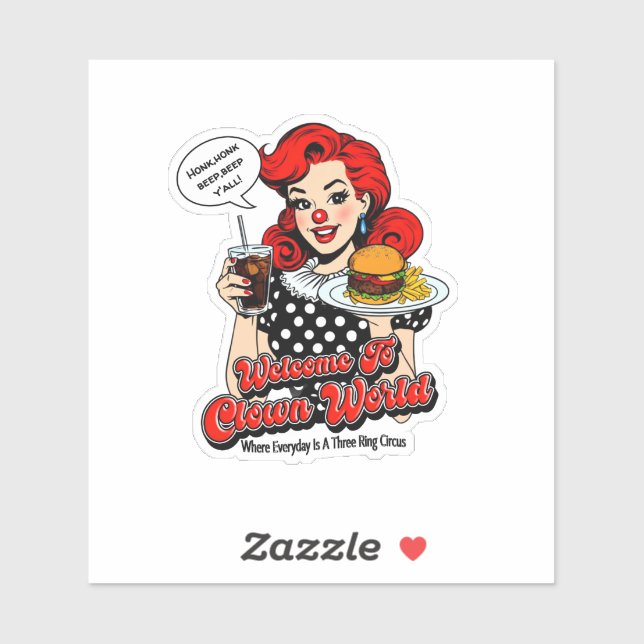 Welcome To Clown World Custom-Cut Vinyl Sticker (Sheet)