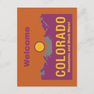 Welcome to Colorado - USA Road Sign Postcard