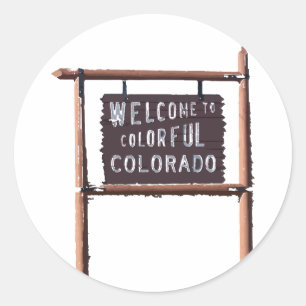 welcome to colourful colorado classic round sticker