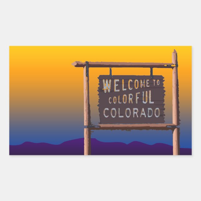 welcome to colourful colorado rectangular sticker (Front)