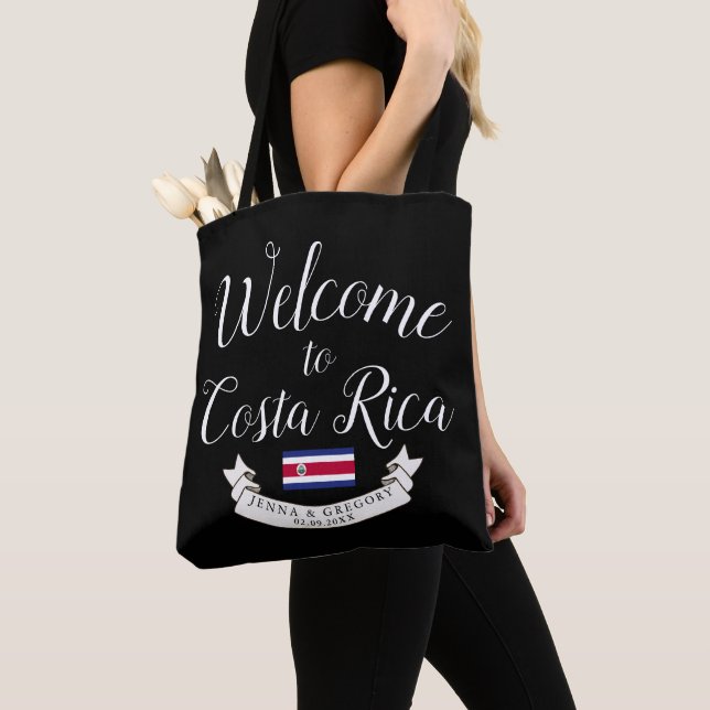 Welcome to Costa Rica | Destination Wedding Custom Tote Bag (Close Up)