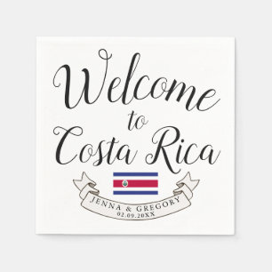 Welcome to Costa Rica   Destination Wedding Napkin