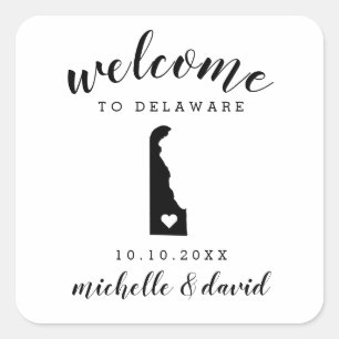 Welcome to Delaware   Wedding custom favour Square Sticker