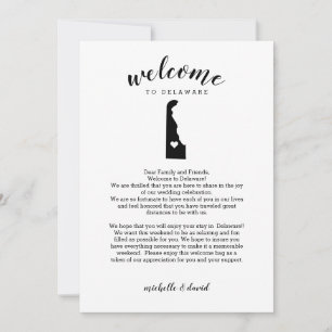 Welcome to Delaware   Wedding Letter & Itinerary