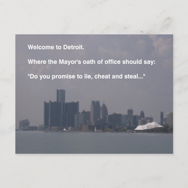 Welcome to Detroit Postcard (Front)