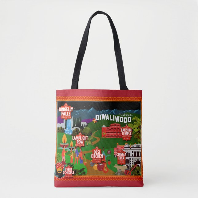 Welcome to Diwaliwood Map! Tote Bag (Front)