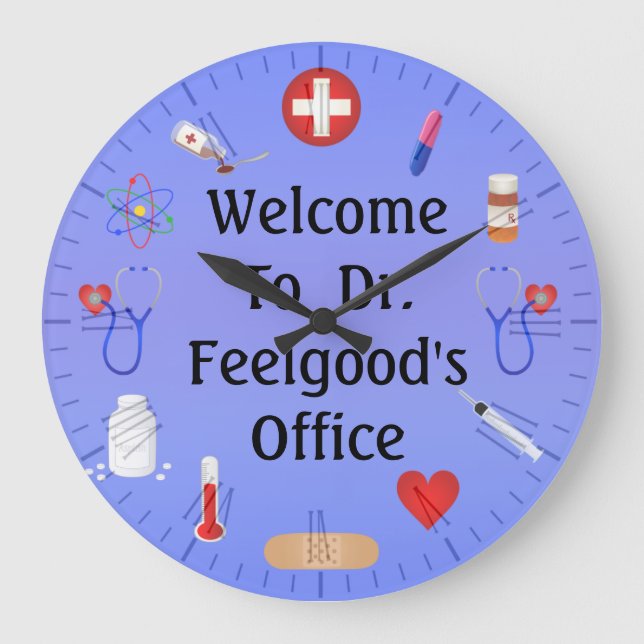 Welcome To Doctor's Office Customisable Clock (Front)