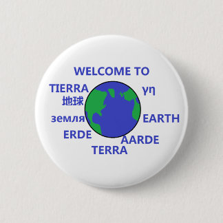 WELCOME TO EARTH 6 CM ROUND BADGE