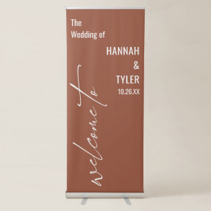 Welcome to Elegant Typography Simple Terracotta Retractable Banner