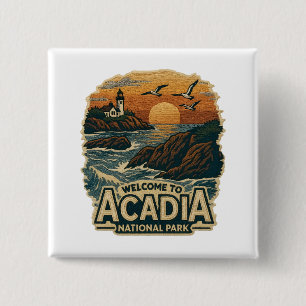 Welcome to Embroidery Acadia National USA Park 15 Cm Square Badge