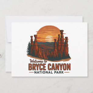 Welcome to Embroidery Bryce Canyon National USA Invitation