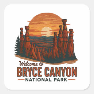 Welcome to Embroidery Bryce Canyon National USA Square Sticker