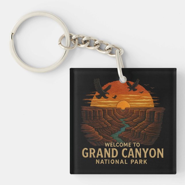 Welcome to Embroidery Grand Canyon National USA  Key Ring (Front)