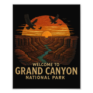 Welcome to Embroidery Grand Canyon National USA Photo Print