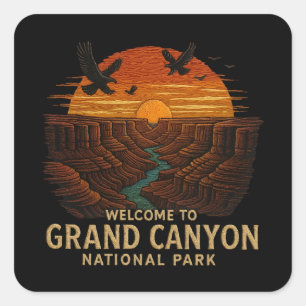 Welcome to Embroidery Grand Canyon National USA Square Sticker