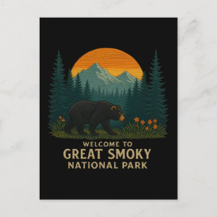 Welcome to Embroidery Great Smoky Mountains Park Holiday Postcard