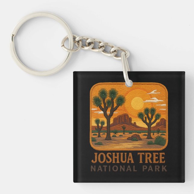Welcome to Embroidery Joshua Tree National USA  Key Ring (Front)