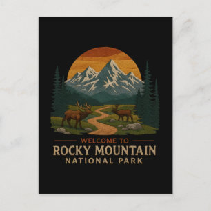 Welcome to Embroidery Rocky Mountain National USA  Holiday Postcard