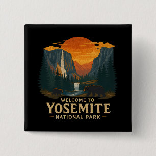 Welcome to Embroidery Yosemite National USA  15 Cm Square Badge