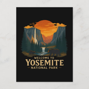 Welcome to Embroidery Yosemite National USA Holiday Postcard