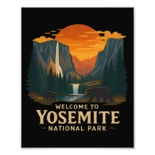 Welcome to Embroidery Yosemite National USA  Photo Print