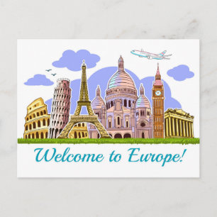Welcome to Europe Postcard