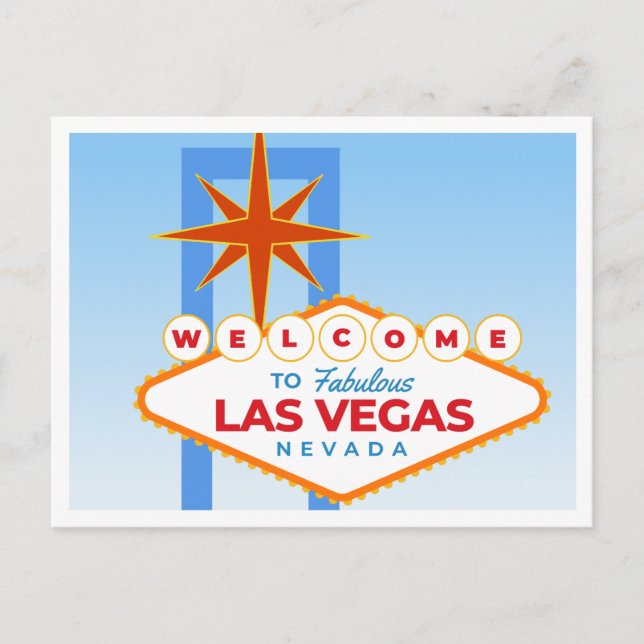 Welcome to fabulous Las Vegas blue Sky Postcard (Front)